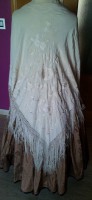 Oferta Conjunto Falda Marron y Manton blanco antiguo